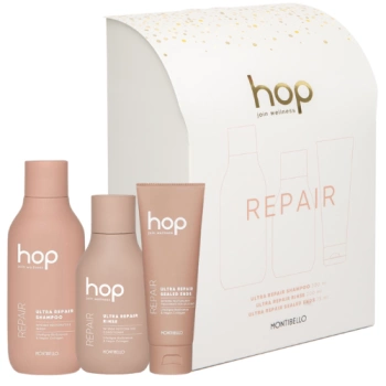 Zestaw Montibello HOP Repair szampon 300 ml odzywka 200 ml krem na końce 75 ml